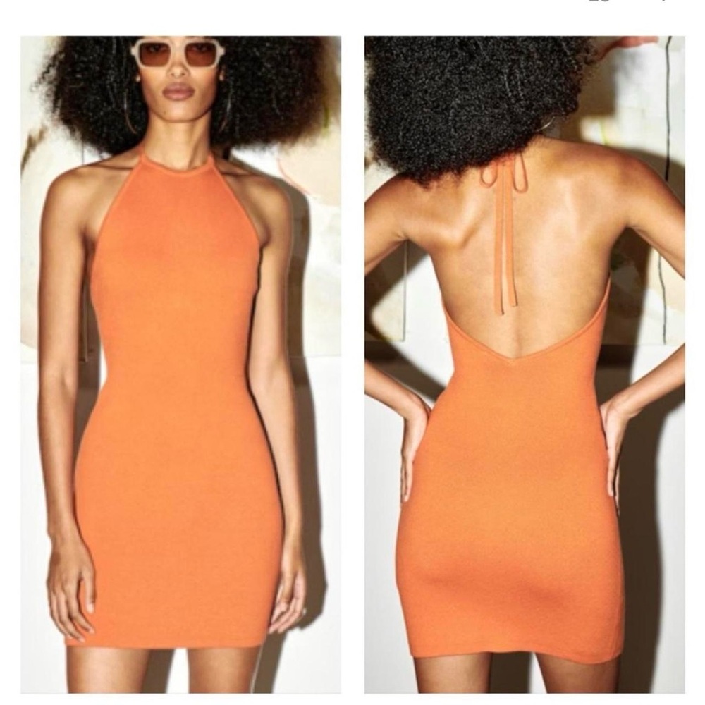 Abercrombie Orange Knit Halter Dress